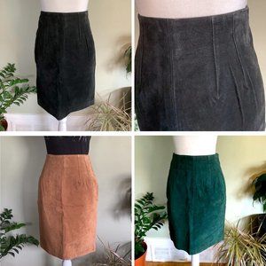 🔴 SOLD 🔴 Bundle of 3 - 100% Leather Skirts - Black / Teal / Tan